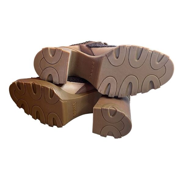 Sorel BREX™ HEEL COZY LACE BOOTIE in Tawny Buff, Blackened Brown NWOB Size 9 - Picture 8 of 10